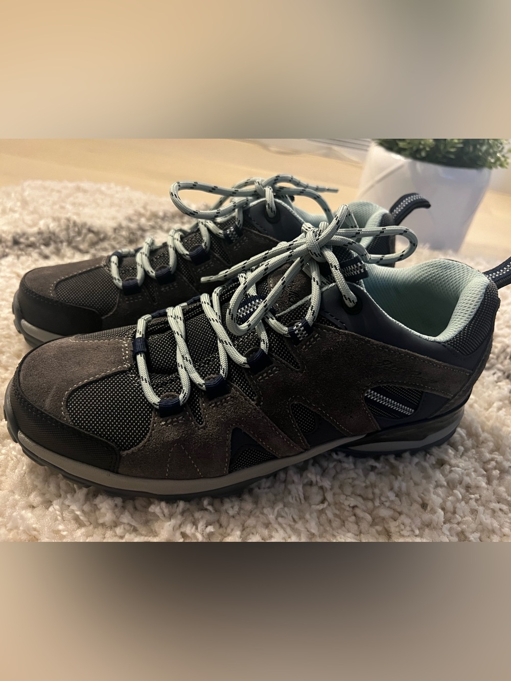 NEW Eddie Bauer Gray and Black Women's Suede Walking Shoes